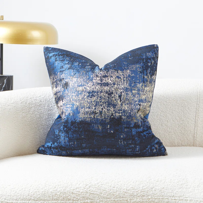 THE-TINOART Glam Jacquard & Velvet Throw Square Accent Pillow Cover 20"x20" 1Piece