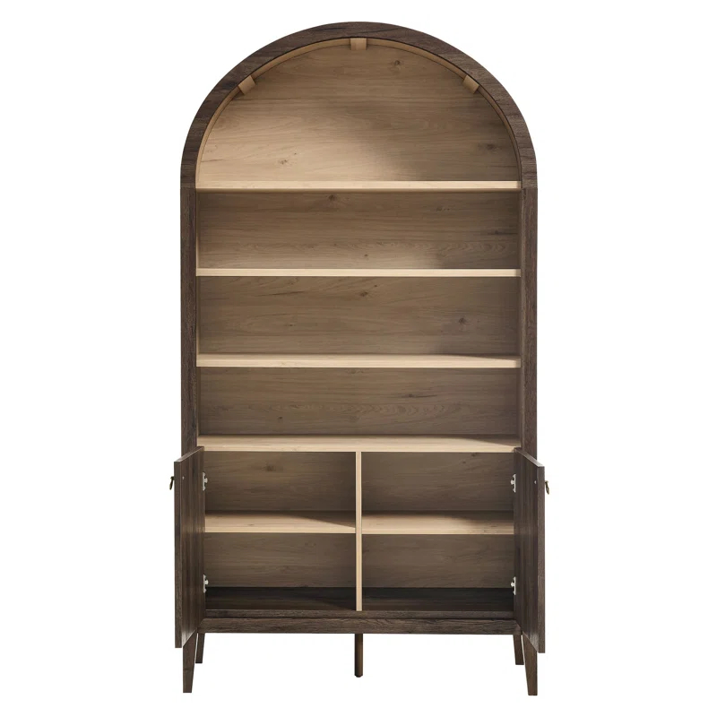 Modway Nolan 74" Tall Arched Storage Display Cabinet Bookshelf