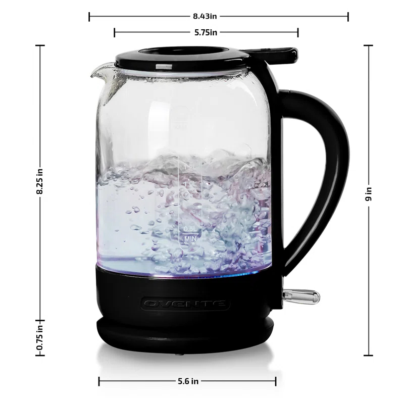 Ovente 1.5 qt. Glass Electric Tea Kettle