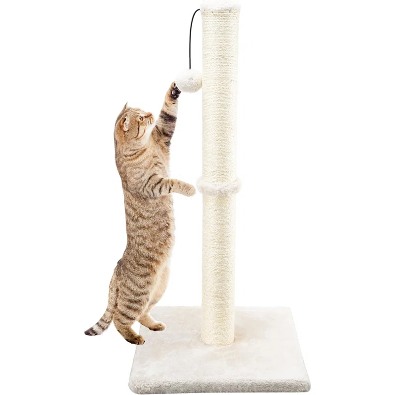 Tucker Murphy Pet™ 29" Tall Cat Scratching Post, Scratch Posts With Sisal Rope And Hanging Interactive Toy Ball For Indoor Cats And Kittens
