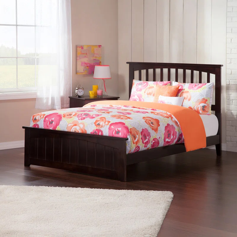 AFI Furnishings Mission Low Profile Solid Wood Platform Bed with Matching Footboard