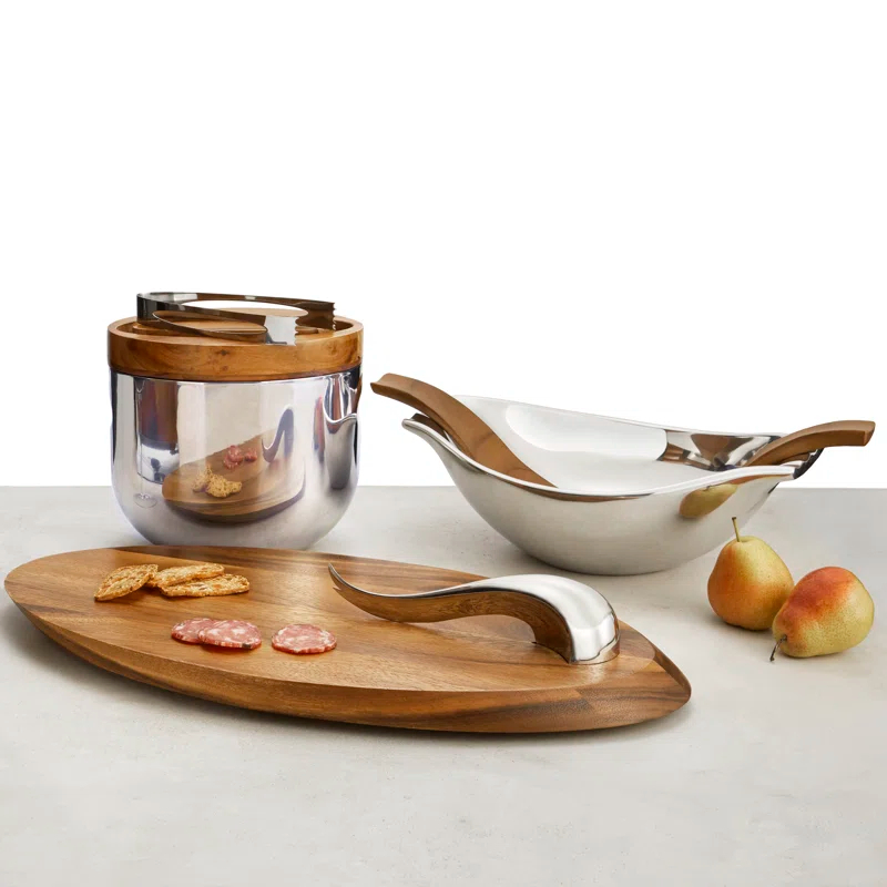 Nambé Nambe Swoop Cheese Board W/ Knife