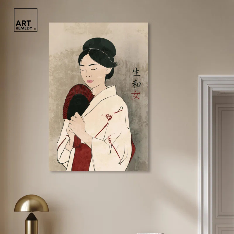 Art Remedy Porcelain Girl Vintage Canvas Retro Japanese Art Prints by Art Remedy