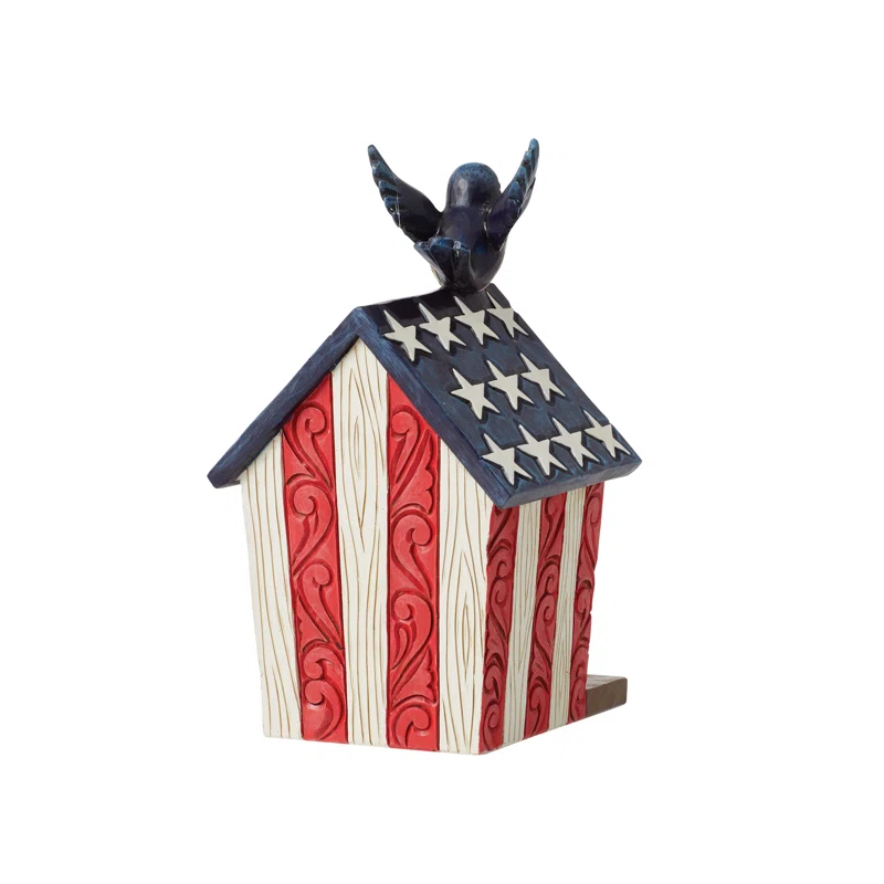 Jim Shore Jim Shore Heartwood Creek Patriotic Birdhouse Figurine 5.3in H