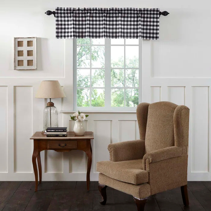VHC Brands Annie Buffalo Check Plaid Cotton Tailored Window Valance & Reviews | Wayfair