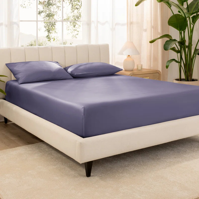 Bare Home Organic Sateen Machine Woven Fitted Sheet