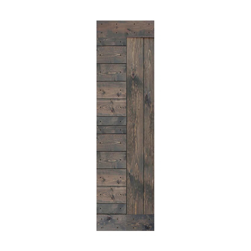 Mr. Wood L Series Paneled Wood Painted Barn Door without Installation Hardware Kit