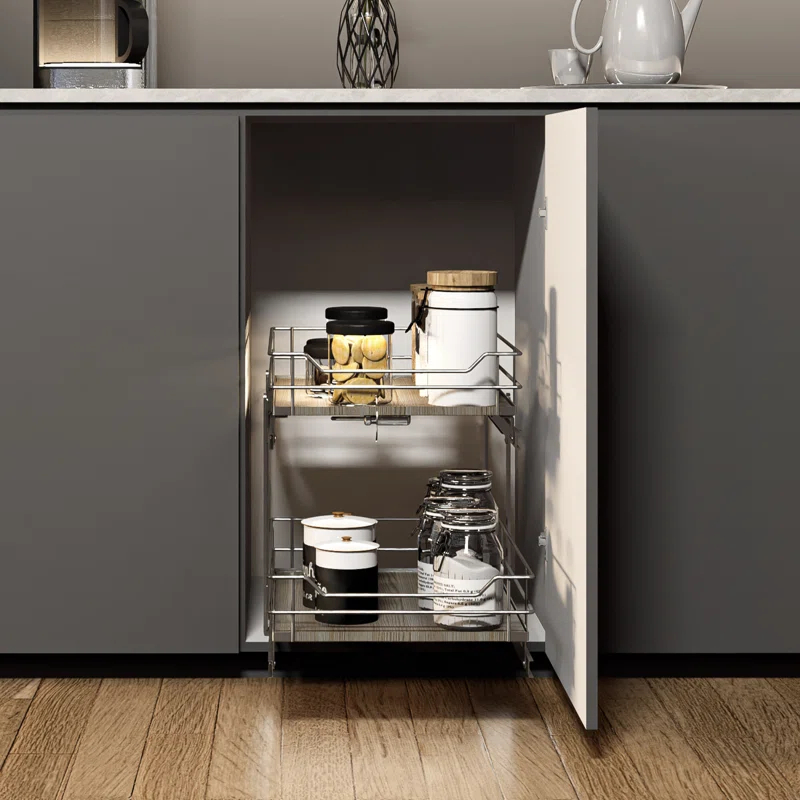 Home Zone Living Pantry Shelf Organizer Pull Out Drawer