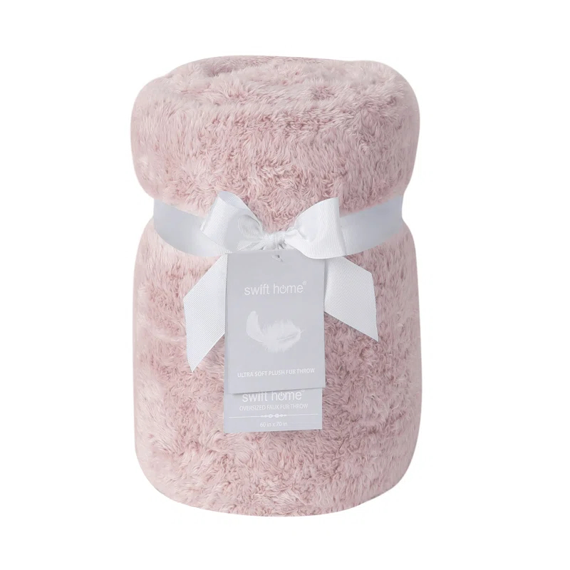 Swift Home Ultra Plush Solid and Frost Tip Throw Blanket