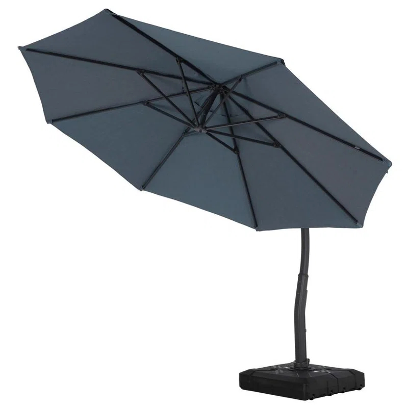 Panama Jack Outdoor 11.5 Ft Cantilever Sunbrella Denim 360 Umbrella w/Movable Base