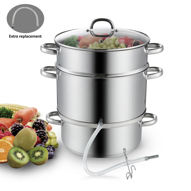 Cooks Standard Cooks Standard Canning Juice Steamer Extractor Fruit Vegetables, 11-Quart Stainless Steel Multipots