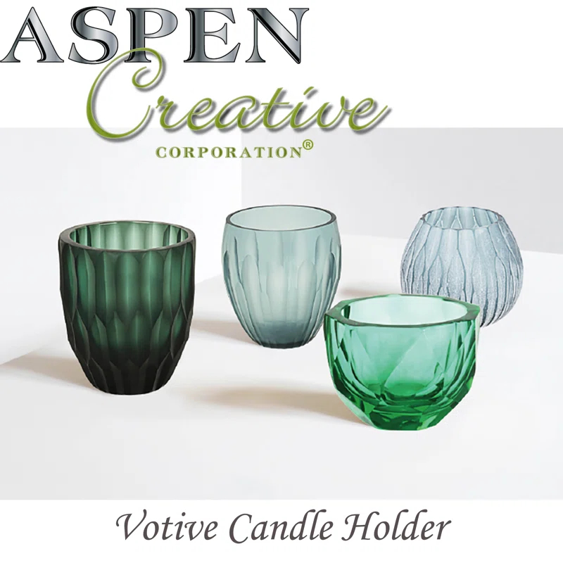 Aspen Creative Corporation 4.75'' H Aluminum Tabletop Votive Holder (Set of 2)