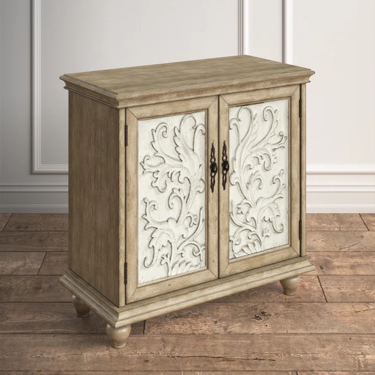 Kelly Clarkson Home Liza 2-Door Carved Wood Storage Cabinet