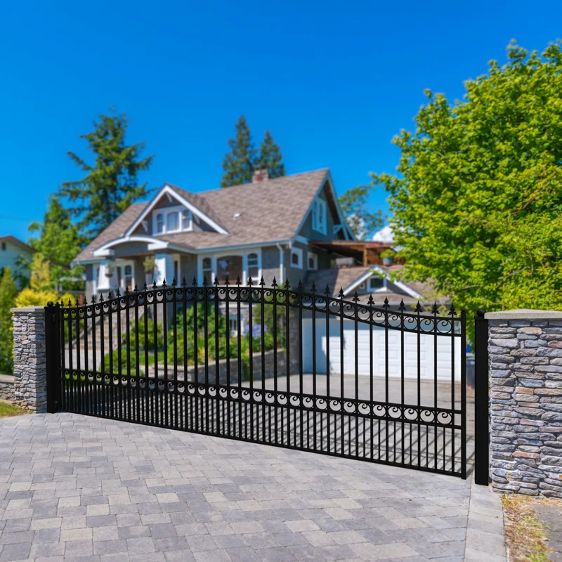 ALEKO Steel Single Swing Driveway Gate - LONDON Style