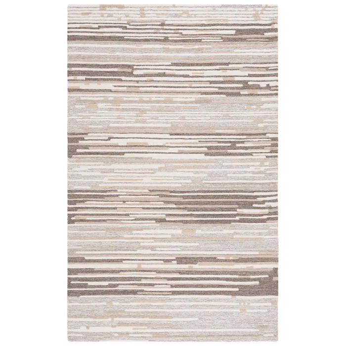 Martha Stewart Martha Stewart 300 Hand Tufted Wool/Cotton with Latex Abstract Rug in Brown/Beige