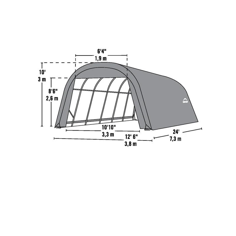 ShelterLogic Round Style Shelter, Green Cover