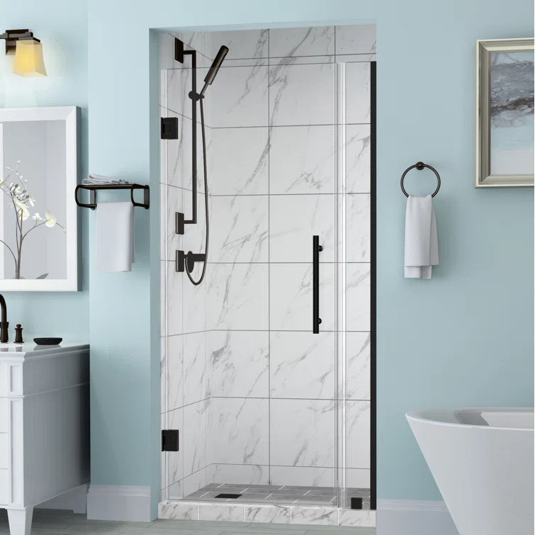 Aston Belmore Hinged Frameless Shower Door SDR965EZ-ORB-5828-10