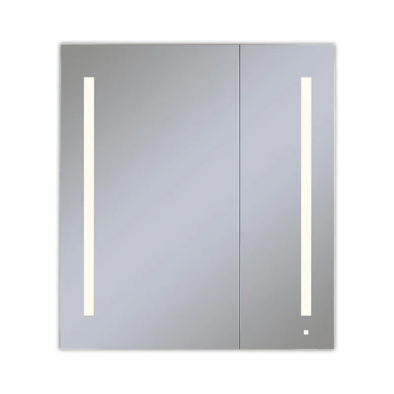 Robern AC3640D4P2LAW AiO Recessed Frameless Medicine Cabinet with 3 Adjustable Shelves and LED Lighting