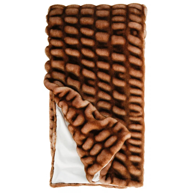 Donna Salyer's Fabulous-Furs Couture Collection Faux Fur Throw Snow Mink