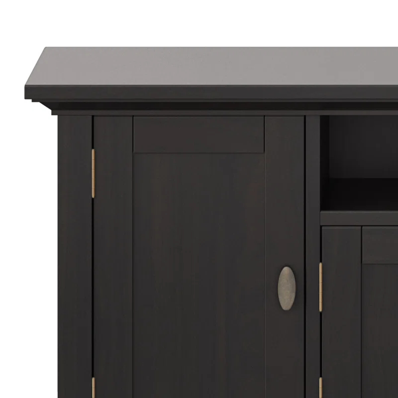 Simpli Home Redmond 72"W Solid Wood TV Stand for TVs up to 80" with Storage Cabinets