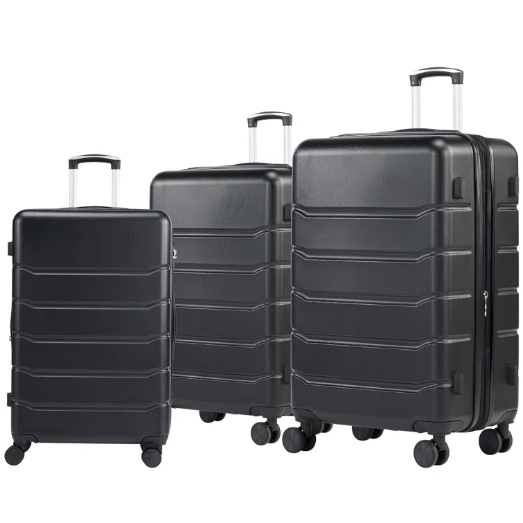 Smugdesk.com 3-Piece Luggage Set, ABS Travel Suitcase Set with TSA lock