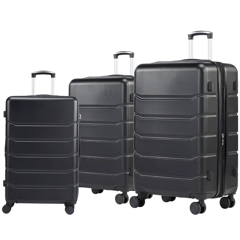 Smugdesk.com 3-Piece Luggage Set, ABS Travel Suitcase Set with TSA lock
