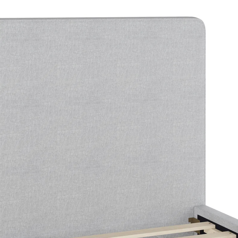 Martha Stewart Martha Stewart Britta Upholstered Platform Bed With Piped Detail Headboard