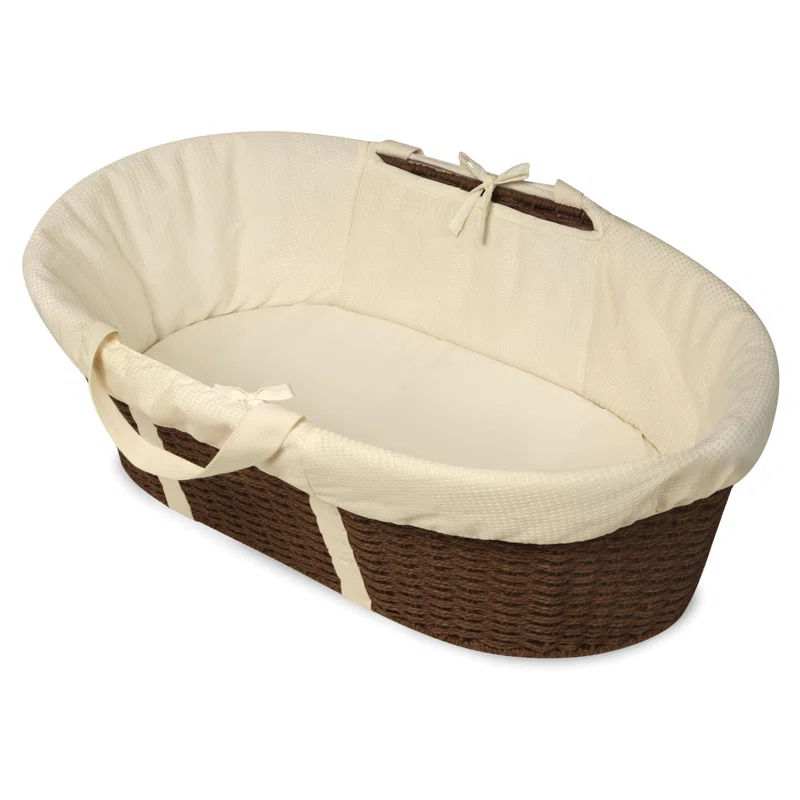 Harriet Bee Landyn Wicker-Look Moses Changing Basket with Bedding