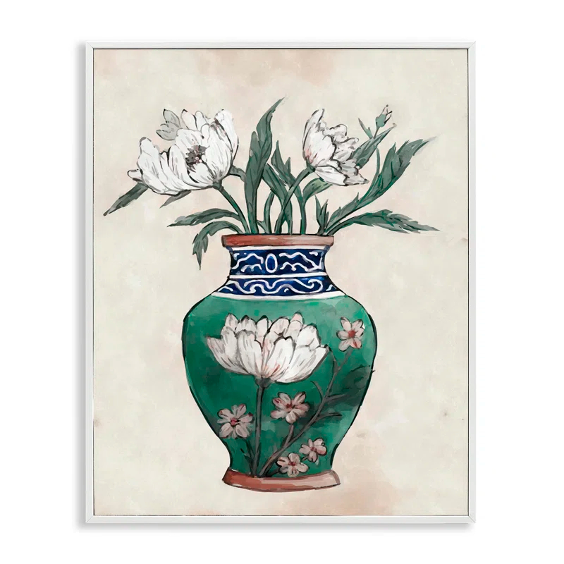 Stupell Industries Bb-323-Framed " Floral Oriental Vase " by Ziwei Li