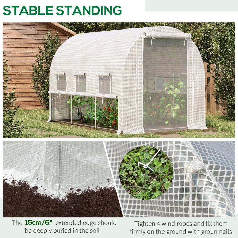 Outsunny 116' W x 78' D Hobby Greenhouse
