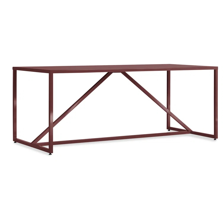 Blu Dot Strut Walnut Metal Base Dining Table