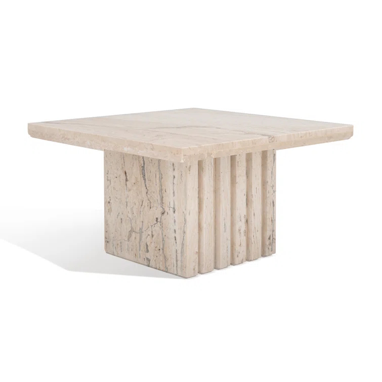 Safavieh  Couture Olivia Square Marble Accent Table - 21 IN W x 21 IN D x 12 IN H