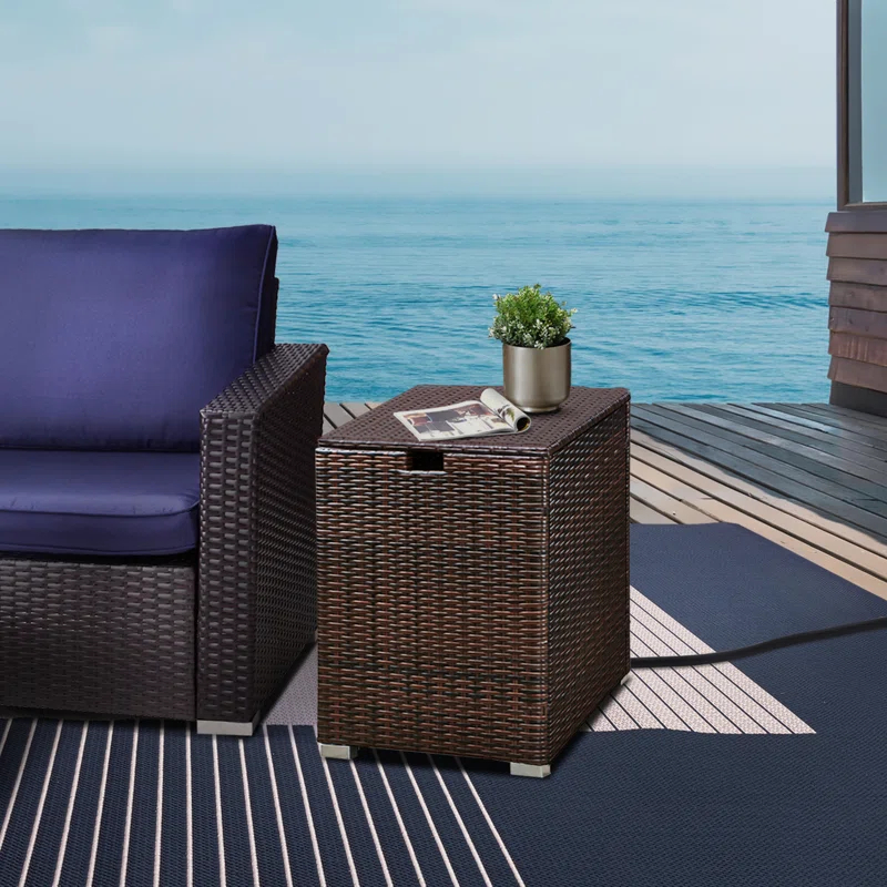 Outdoor PE Rattan & Wicker Propane Tank for 20-lb. tanks Cover Table