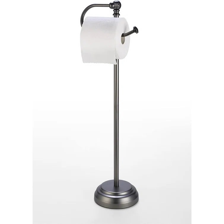 SunnyPoint Bathroom Free Standing Toilet Paper Roll Holder Stand WF-HLS-KD-02BN