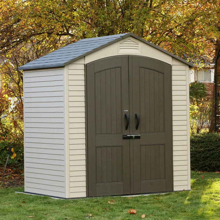 Lifetime Lifetime 7 Ft. x 4.5 Ft. High-Density Polyethylene (Plastic) Outdoor Storage Shed with Steel-Reinforced Construction