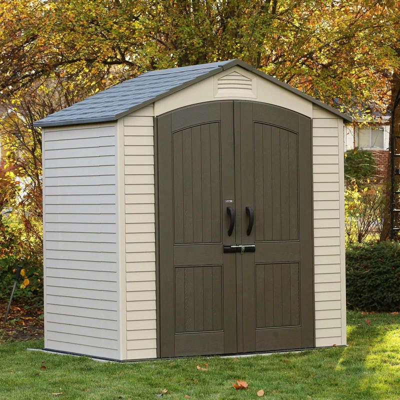 Lifetime Lifetime 7 Ft. x 4.5 Ft. High-Density Polyethylene (Plastic) Outdoor Storage Shed with Steel-Reinforced Construction