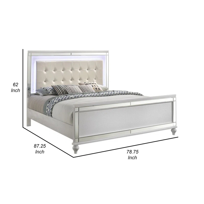 Benjara Lee Upholstered Platform Bed