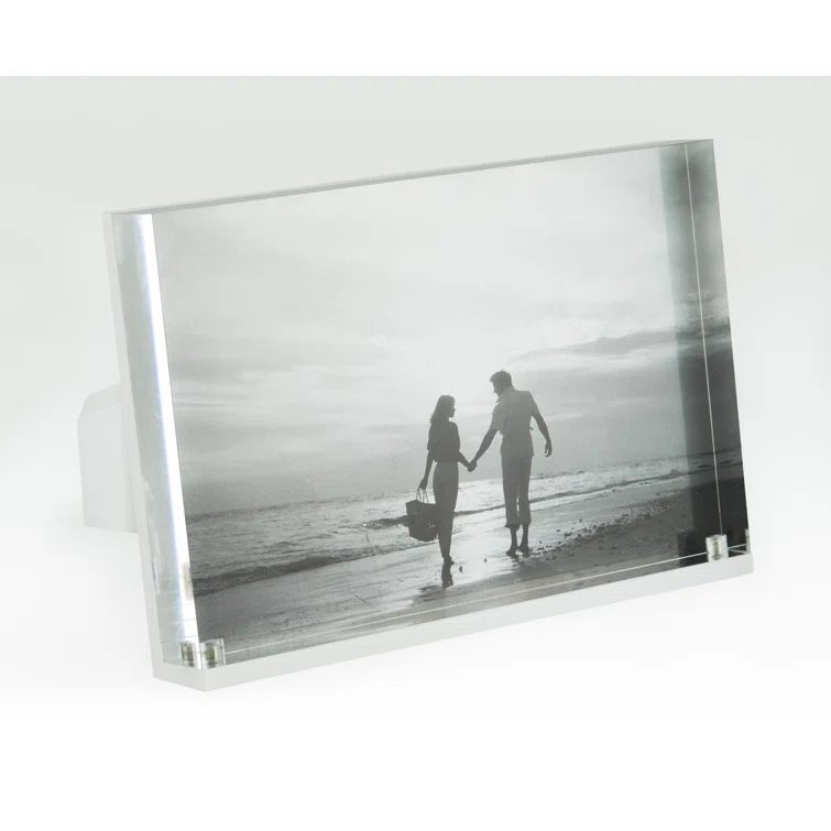 Gold Acrylic 8x10 Tabletop Floating Picture Frame
