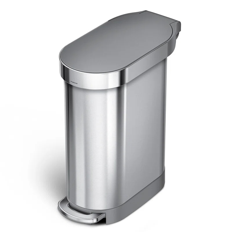 simplehuman simplehuman 45 Liter / 12 Gallon Slim Hands-Free Kitchen Step Trash Can, Stainless Steel