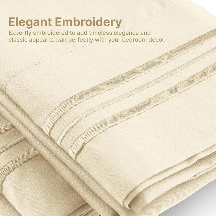 CGK Linens 6 Piece Extra Deep Pocket Ultra Soft & Cooling Sheet Set