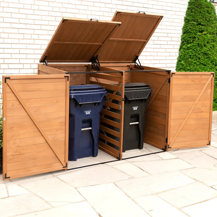 Leisure Season 5 Ft. W x 3 Ft. D Solid Wood Lean to Garbage Shed