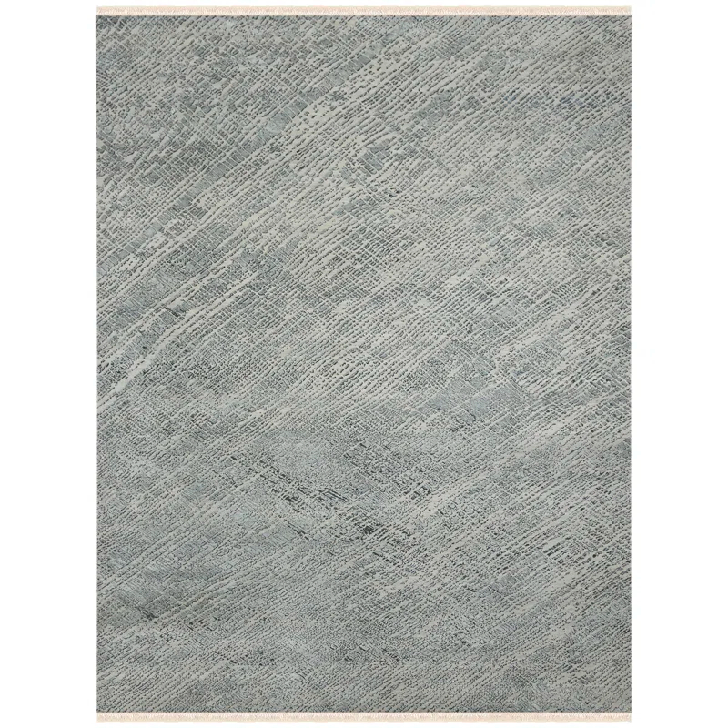 AMER Rugs Majestic Hand-Knotted Wool/Silk Blue Area Rug