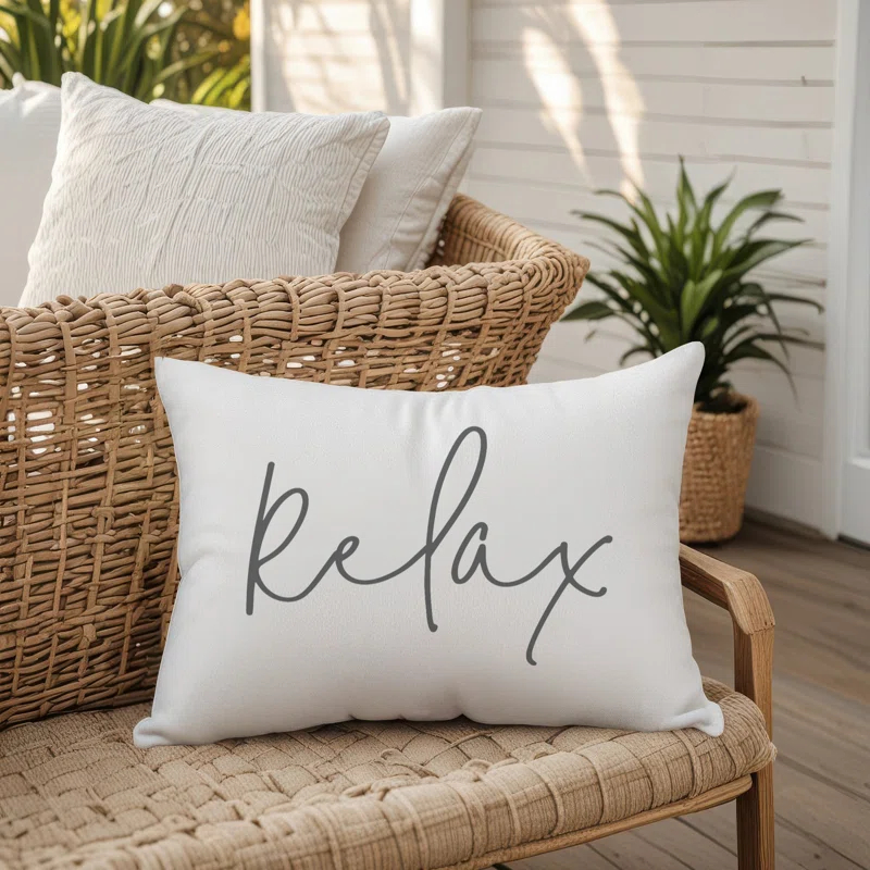 Designs Direct Creative Group Textual Indoor/Outdoor Throw Pillow