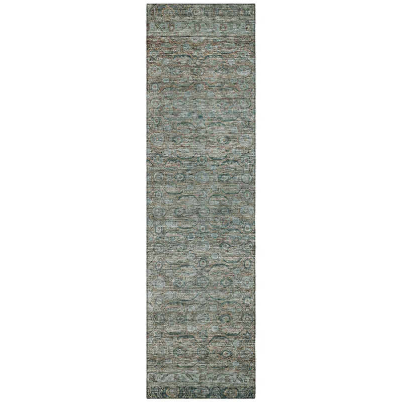Machine Washable Indoor/Outdoor Chantille Teal Rug