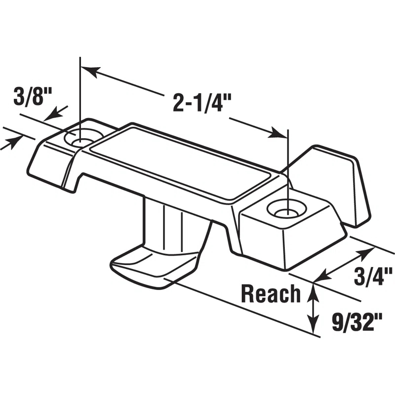 Prime-Line Sash Lock, Deep Offset Latch, 9/32 in. Projection, Fits Single and Double Hung Metal Windows, Diecast, White-Painted (Single Pack)