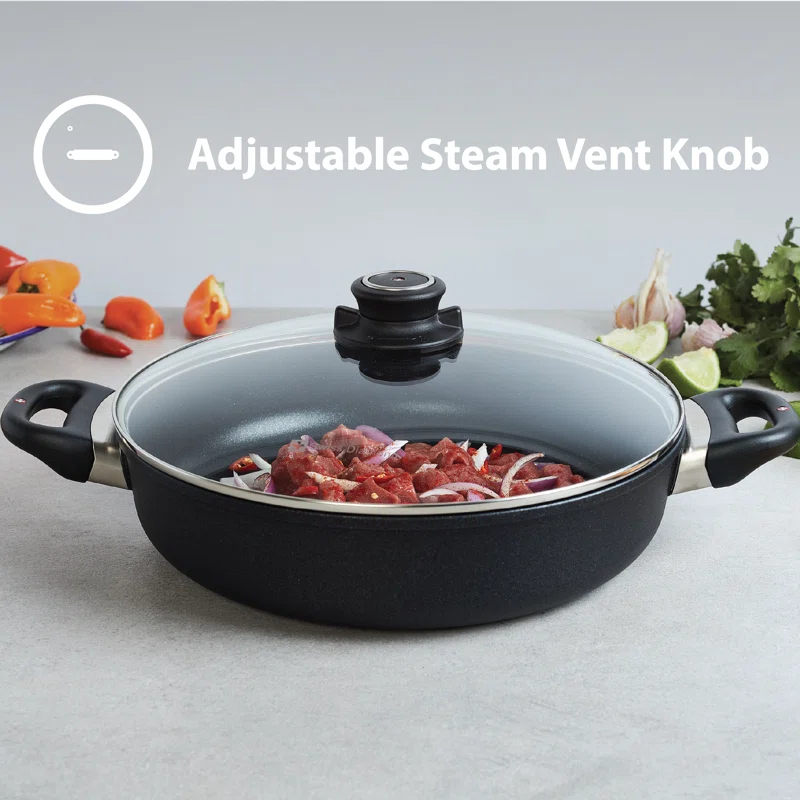 Swiss Diamond Non-Stick Cast Aluminum Wok with Lid