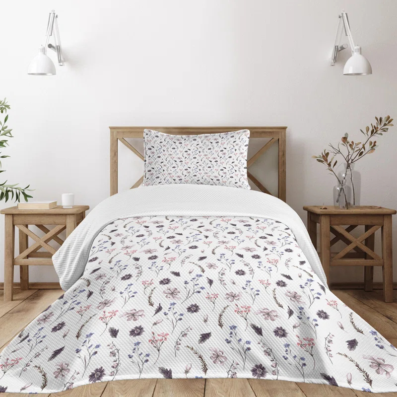 Ambesonne Ambensonne Watercolor Bedspread Vintage Multicolor Multicolor