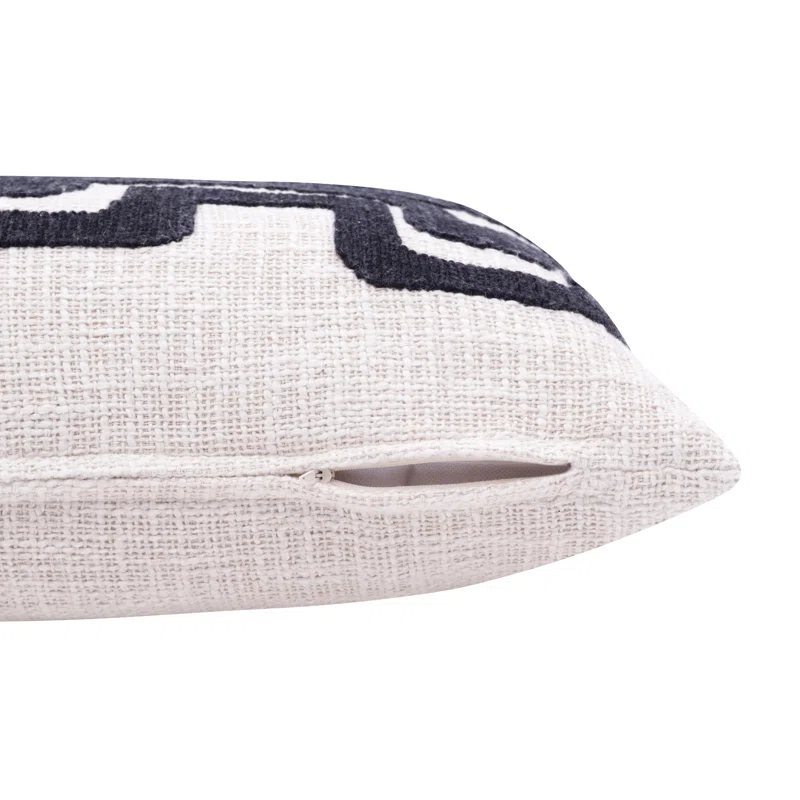 Geometric Handmade Cotton Wool Blend Decorative Throw Pillow