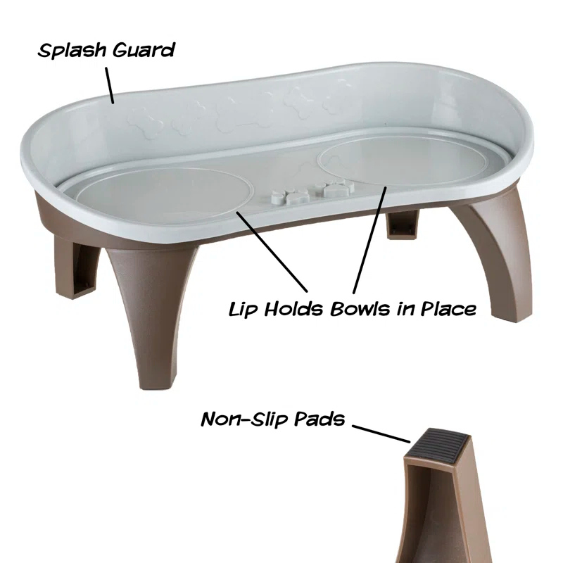 Petmaker PETMAKER 8.5-Inch-Tall Dog Bowl Stand, Brown