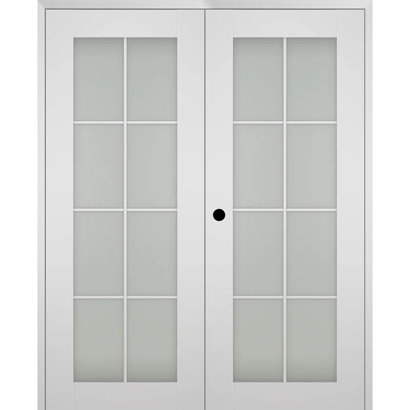 Belldinni Smart Pro 8 Lite Manufactured Wood and Frosted Glass Paneled Interior Double Prehung Door